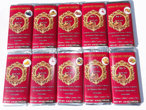 Imagen 1 de 4 de 1 Kg * Pack X10 Chocolate 85% Cacao Stevia Diet Frutos Secos