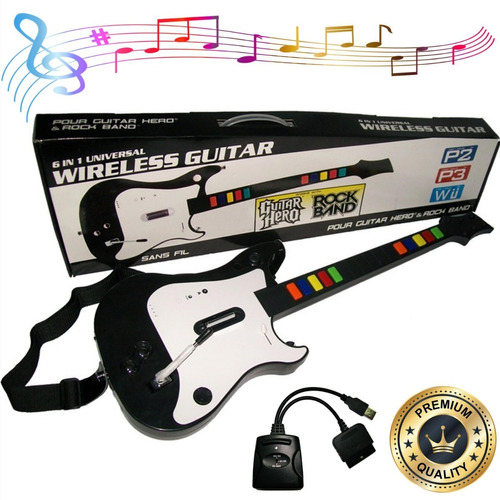 Guitarra Eléctrica Inalámbrica Universal 6 En 1 Ps2 Ps3 Wii