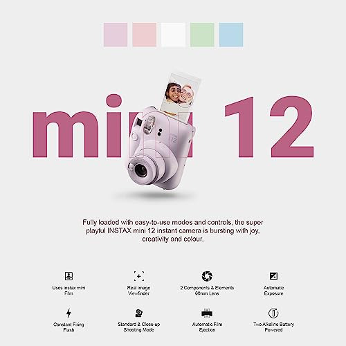 Fujifilm Instax Mini 12 - Cámara Instantánea Color Morado Li