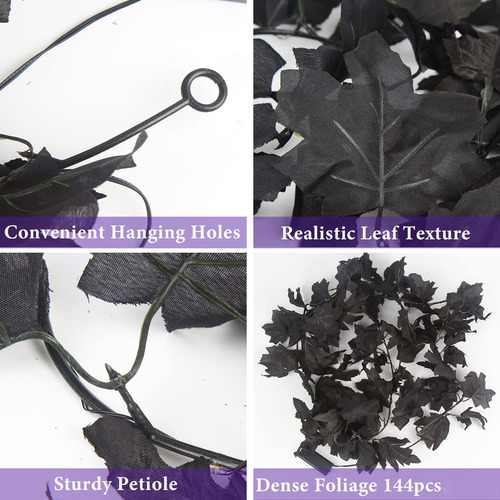 Garland Fingooo Para Halloween, Enredaderas Negras, Hoja De
