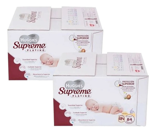 Pañales Recién Nacido Huggies Supreme Platino Pack 2 /84pzas