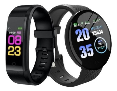 Reloj Inteligente D18 Redondo + Smartwatch 115 Plus Digital 