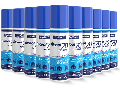 10 Alcool Aerossol Spray 70 Inpm 65ml  Isotech It335px10