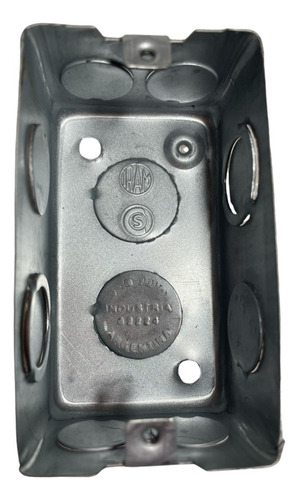 Pack X100un. Caja Luz Para Embutir Rectangular D Chapa C/env Plateado