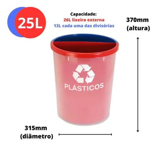 Lixeira Mix Com 2 Divisões Mix2