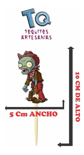 Imagen 2 de 6 de Plantas Vs Zombie Cupcake Toppers Adorno Para Muffins X10