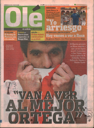 Diario Olé - 23 De Julio De 2006 - Ariel Ortega - River (Usado)