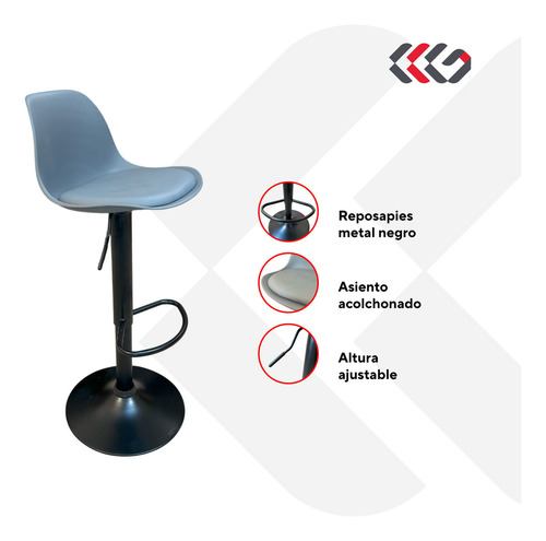 Set De 4 Sillas Tipo Banco Giratorios Para Barra Desayunador Estructura de la silla Gris mate
