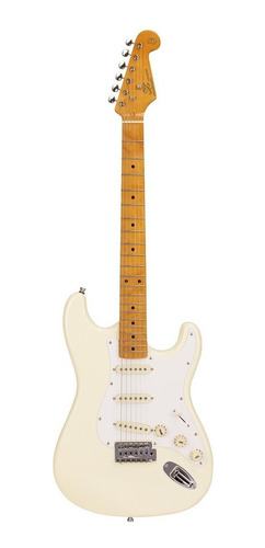Imagen 1 de 1 de Guitarra eléctrica SX Vintage Series FST-57 stratocaster de tilo 2000 vintage white brillante con diapasón de arce