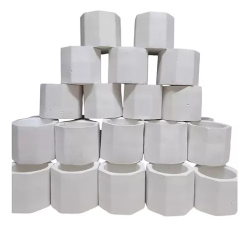 Cuenco De Yeso Octogonal Souvenirs 30 Unid Velas Cera Soja Blanco