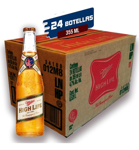 Cerveza Importada Miller 355 Ml - 24 Botellas