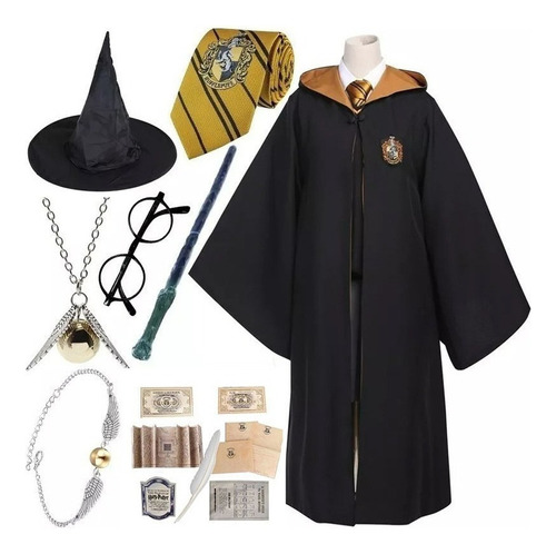 Kit De Bata Harry Potter Cos Con 9 Accesorios Mágicos