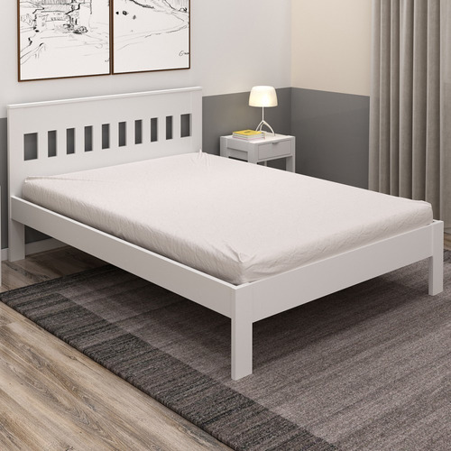 Cama De Casal Branco Cm8007 - Tecno Mobili