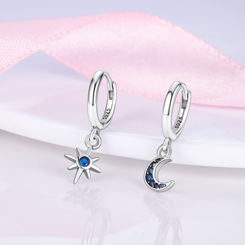 Imagen 2 de 2 de Aros Para Mujer Celestes