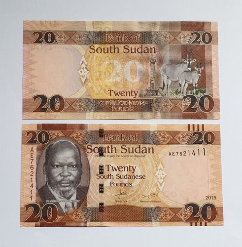 Billetes  Mundiales : Sudan Del Sur  20 Libras  Año 2011