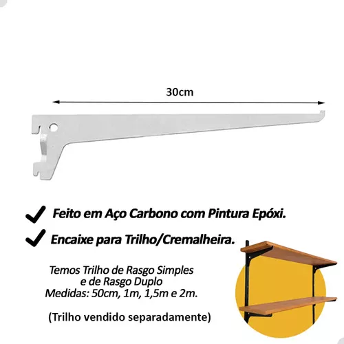 Terceira imagem para pesquisa de suporte cremalheira 30 cm