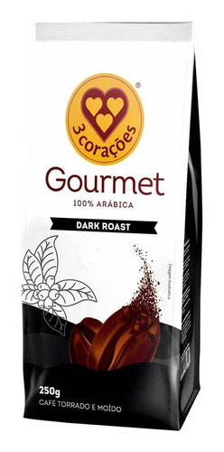 Café Torrado E Moído Dark Roast Gourmet 3 Corações 250g