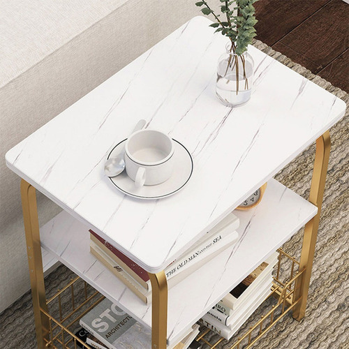 Imagen 5 de 10 de Mesa De Centro Para Estar Dormitorio Textura Mármol Grande