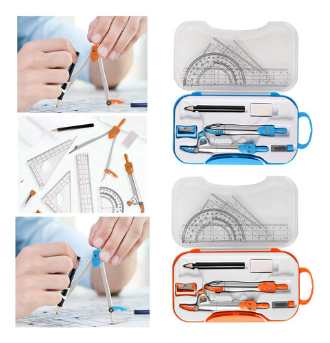 Kit De Geometría Matemática, Juego De Brújula, Regla,