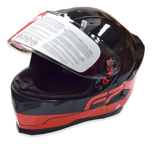 Casco Integral Fp Ignition 863c Negro Rojo Certificación Ece