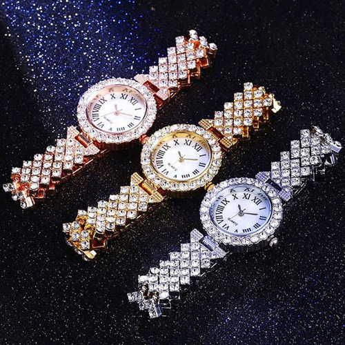 Nuevo Juego De 6 Relojes De Lujo Con Diamantes De Cristal Y