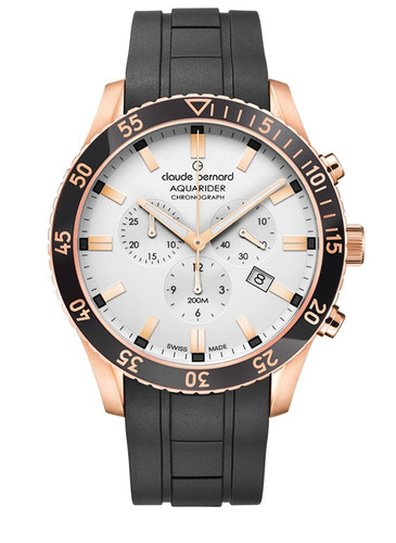 Reloj Claude Bernard Aquarider 1022337rncaair | Color De La Malla Negro Color Del Bisel Negro Color Del Fondo Plateado