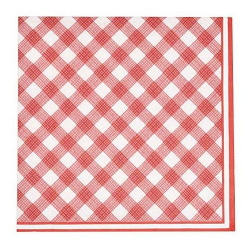 Red Gingham Party Supplie Juego Vajilla Plato Servilleta