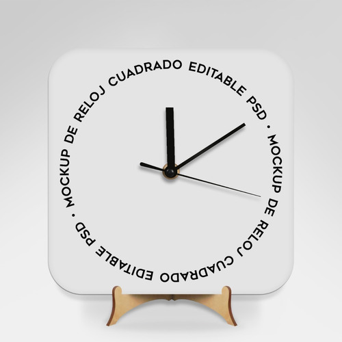 Mockup Reloj Cuadrado De Pie Editable Photoshop Sublimación