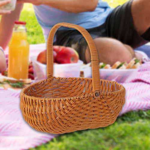 Cesta De Picnic, Cesta Tejida, Cesta De Marrón Claro
