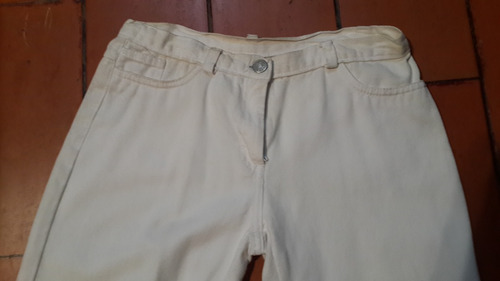 Pantalón Pescador Blanco Con Mostacillas. T 16/s -medidas