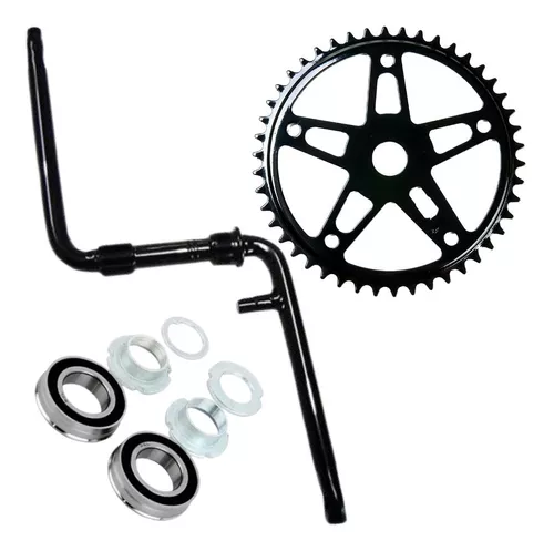 Kit Pedivela Bike Monobloco Coroa Catraca Corrente Movimento Central  Rolamento Selim Cairu Bicicleta 24 26