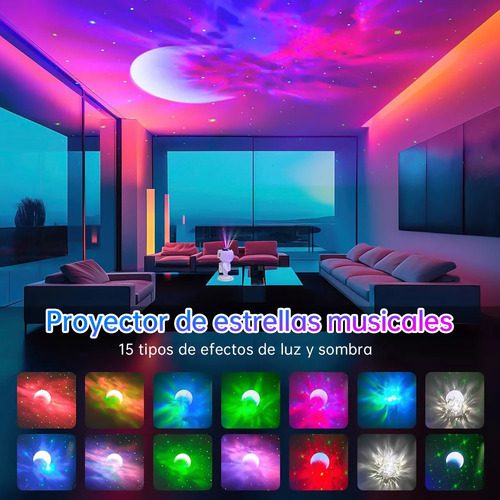 Lámpara Astronauta Proyector Estrellas Bocina Bluetooth Luz