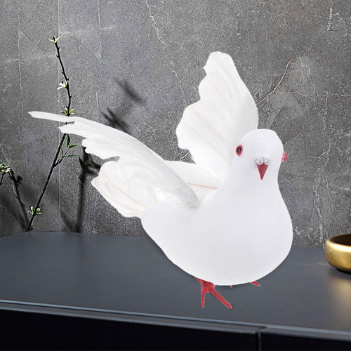 Decoración De Palomas Artificiales Escultura De 25cmx16cm