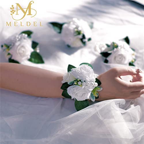 Conjunto De Pulsera Y Prendedor Blanco Meldei, Juego De 2, P