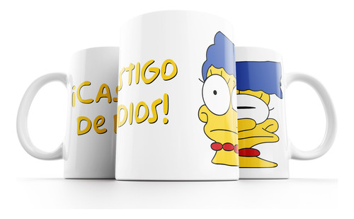 Taza Los Simpsons - Cara Marge, Castigo De Dios - Cerámica