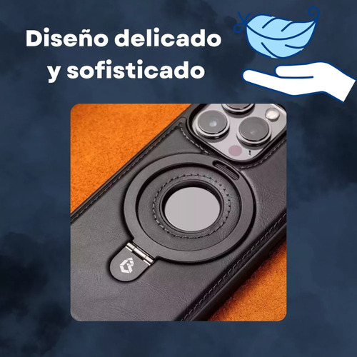 Funda For iPhone Magsafe De Cuero Lujo Con Soporte + Mica