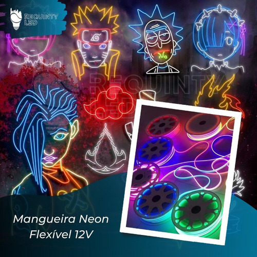 Mangueira Neon 12v 1° Geração 5 Metros Silicone Azul Royal