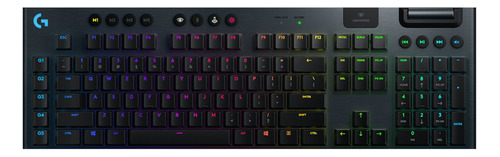 Teclado gamer bluetooth Logitech G Serie G G915 QWERTY GL Tactile inglés internacional color negro con luz RGB