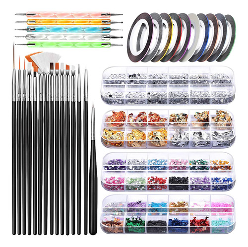 -41pcs Pincel Nail Art, Kit De Decoración De Uñas 3d