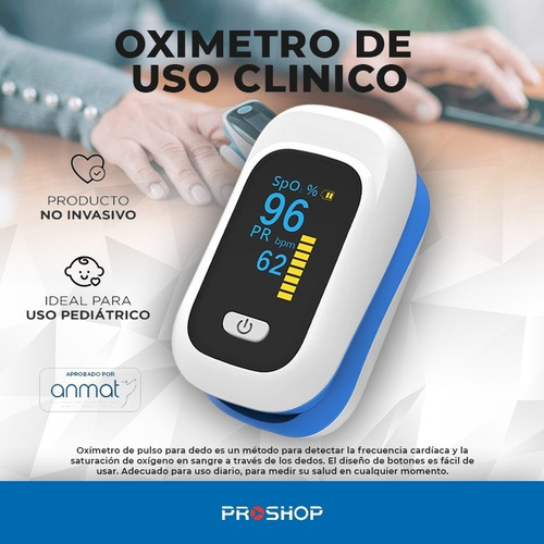 Imagen 9 de 10 de Oximetro Pulso Saturometro Saturador Oxigeno Digital Anmat !