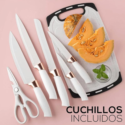 Juego De Utensilios De 19 Piezas | Espátulas Con Cuchillos Y