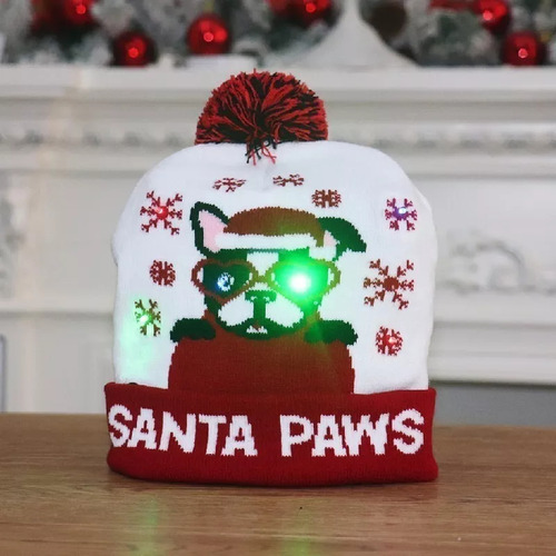 10 Gorros De Papá Noel Con Luces Led, Regalos De Navidad