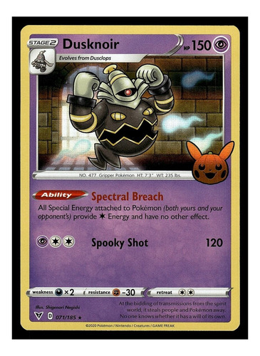 Cartas Pokemon Dusknoir Holo Promo Halloween