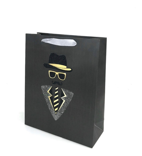 Bolsa Papel De Regalo Diseño Hombre Sombrero M 26x32cm