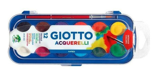 Acuarelas Giotto X12 Colores En Pastilla + Estuche + Pincel