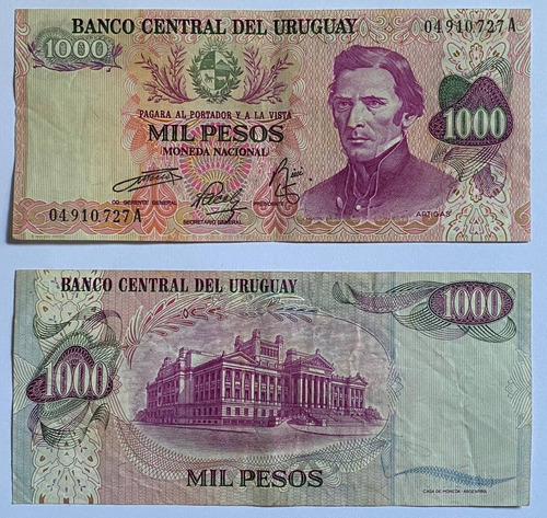 Billete Uruguay 1000 Pesos 1974, 13a21, Rotondaro, Bu34