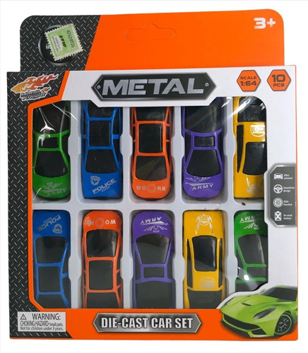 Set X10 Autos Metalicos Escala 1:64 - Faydi Premium