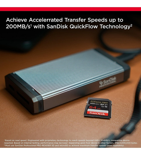 Imagen 2 de 2 de Sandisk Tarjeta De Memoria Extreme Pro Sdxc Uhs-i De 64 Gb