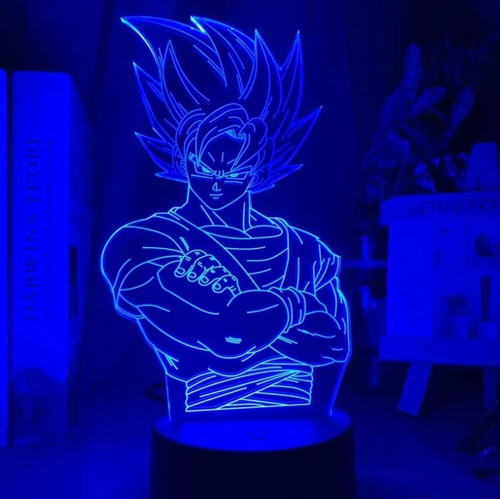 Lampara Led 3d Nocturna Goku Dragon Ball Touch Control Remot