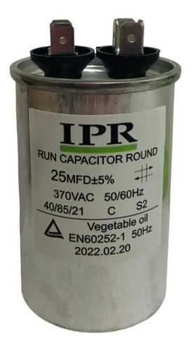 Capacitor De Marcha O Condensador Arranque 25mfd 370v Ac